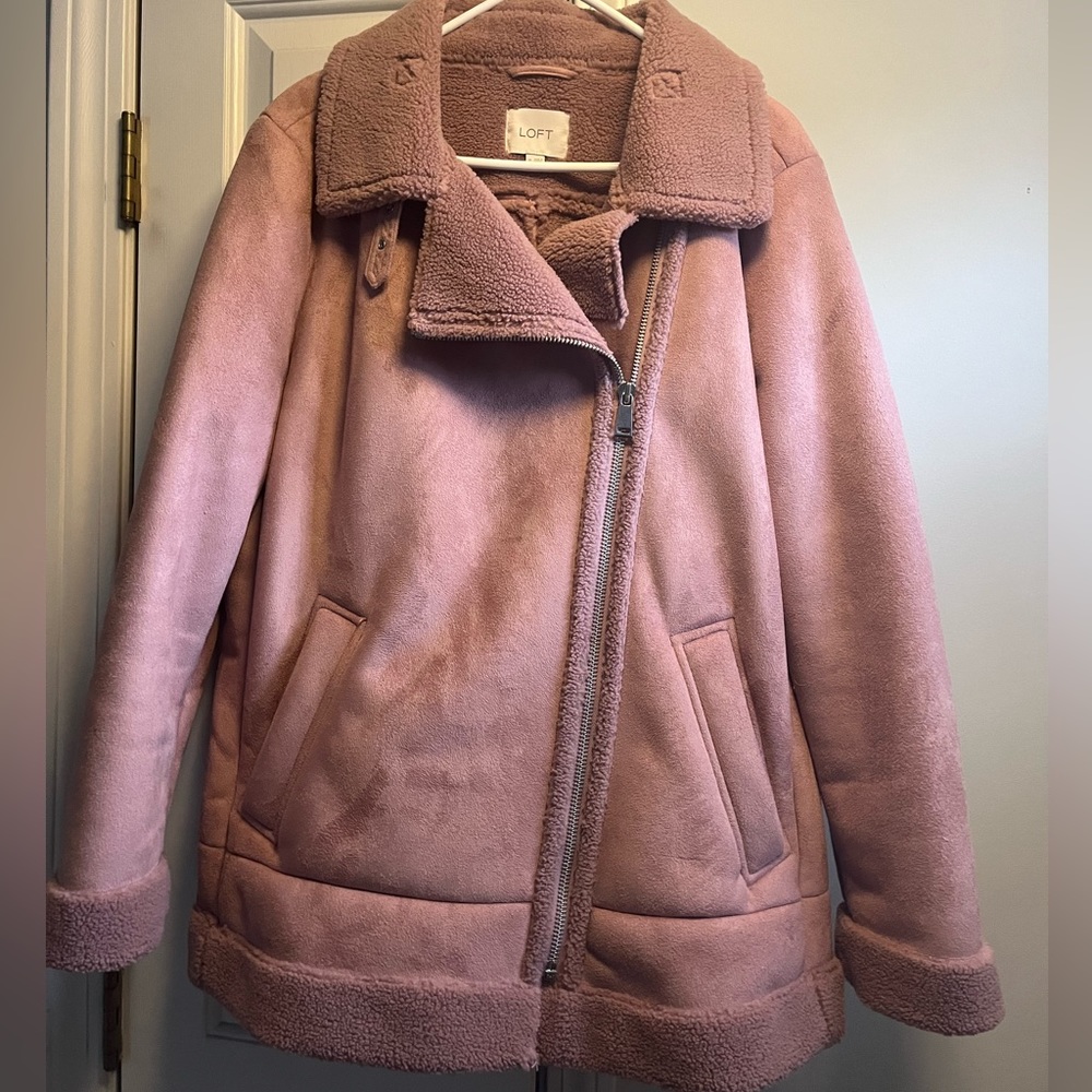 LOFT faux suede aviator jacket